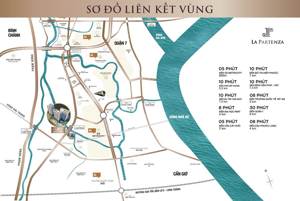 Vị trí Dự án căn hộ Khải Hoàn Prime La Partenza Nhà Bè Lapartenza